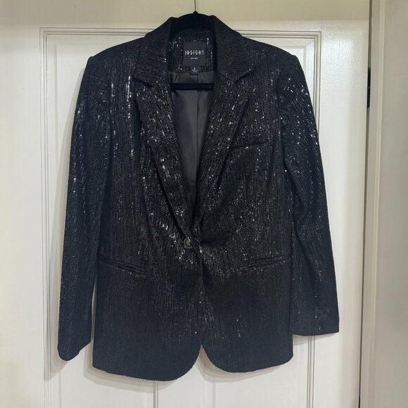 NEW Beautiful Insight Black Sequin Jacket sz 8 - Picture 1 of 6